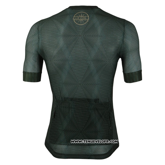 2020 Maillot Ciclismo Le Col Profond Vert Manches Courtes et Cuissard